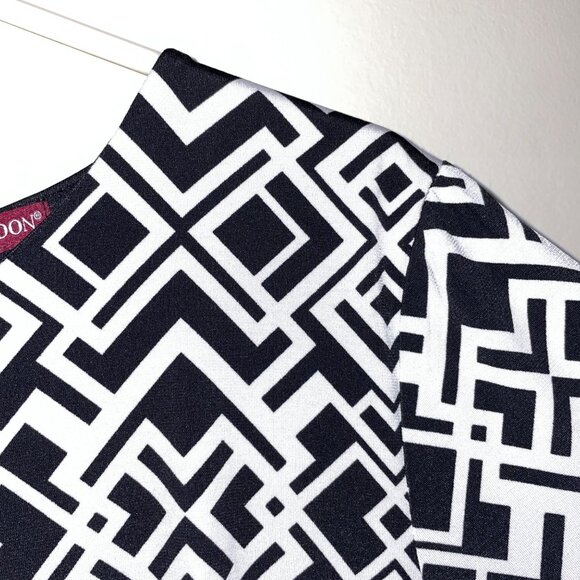Jessica London Womens Geometric Print Black & White Dress Size 22 - Picture 3 of 6